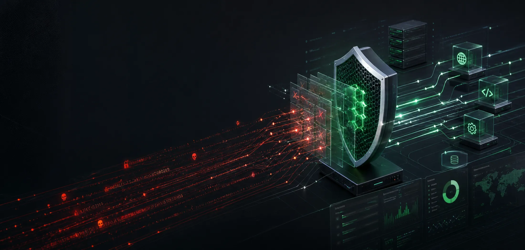 SafeLine WAF intercepting malicious traffic before it reaches protected web applications